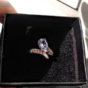 Lab created aquamarine ring, size 7.
